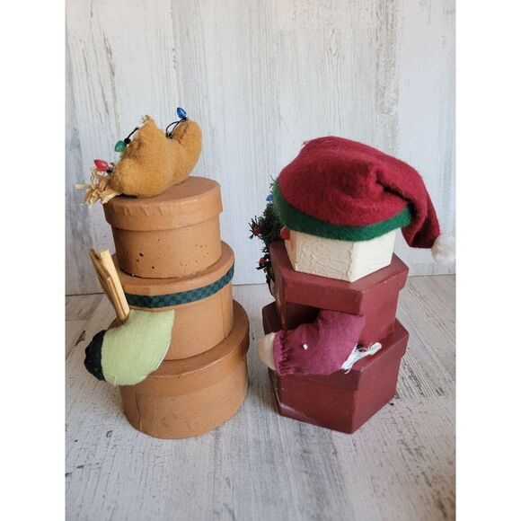 Unique Vintage Santa Claus reindeer 3 compartment gift box set - Picture 6 of 12